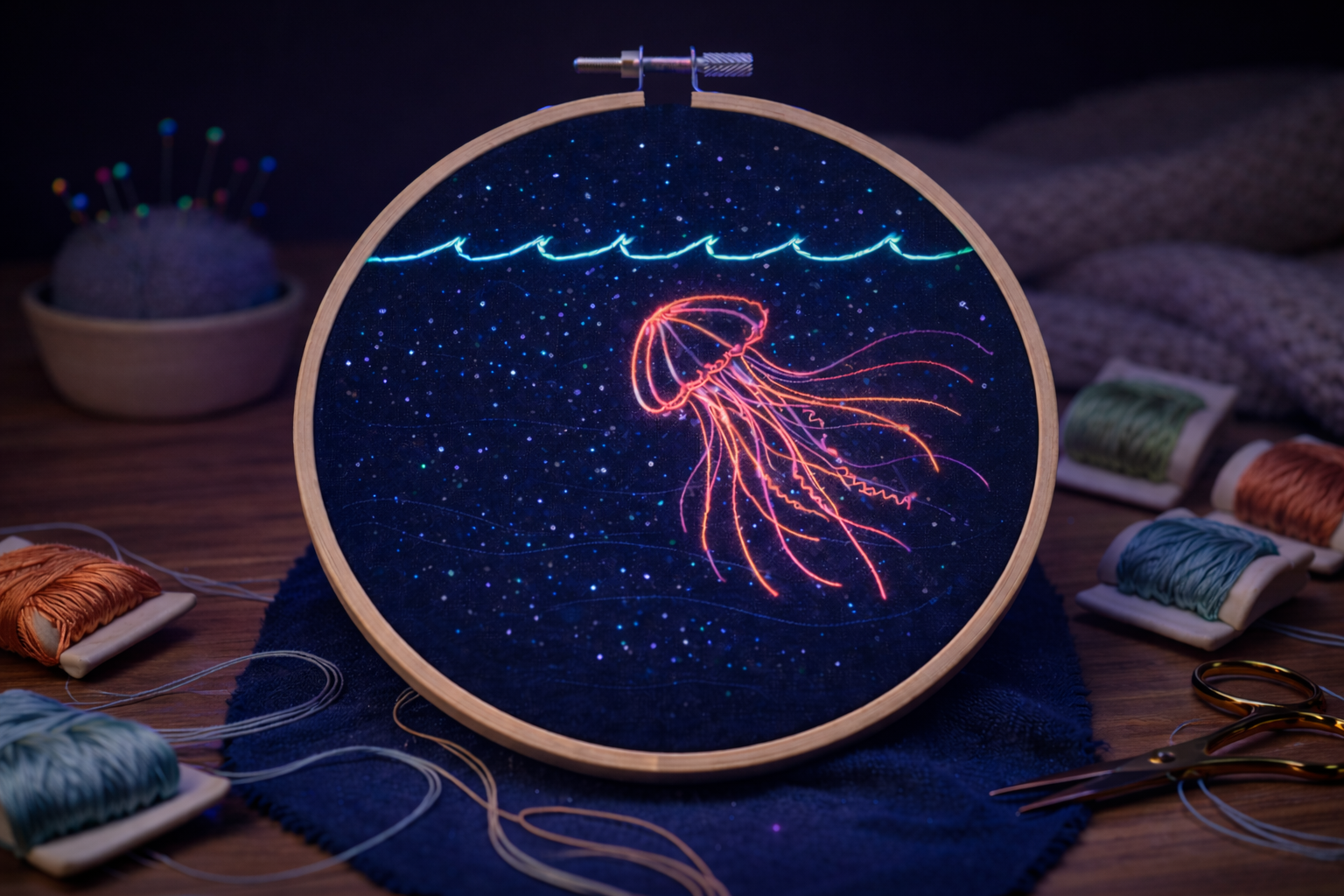 Embroidery in normal light