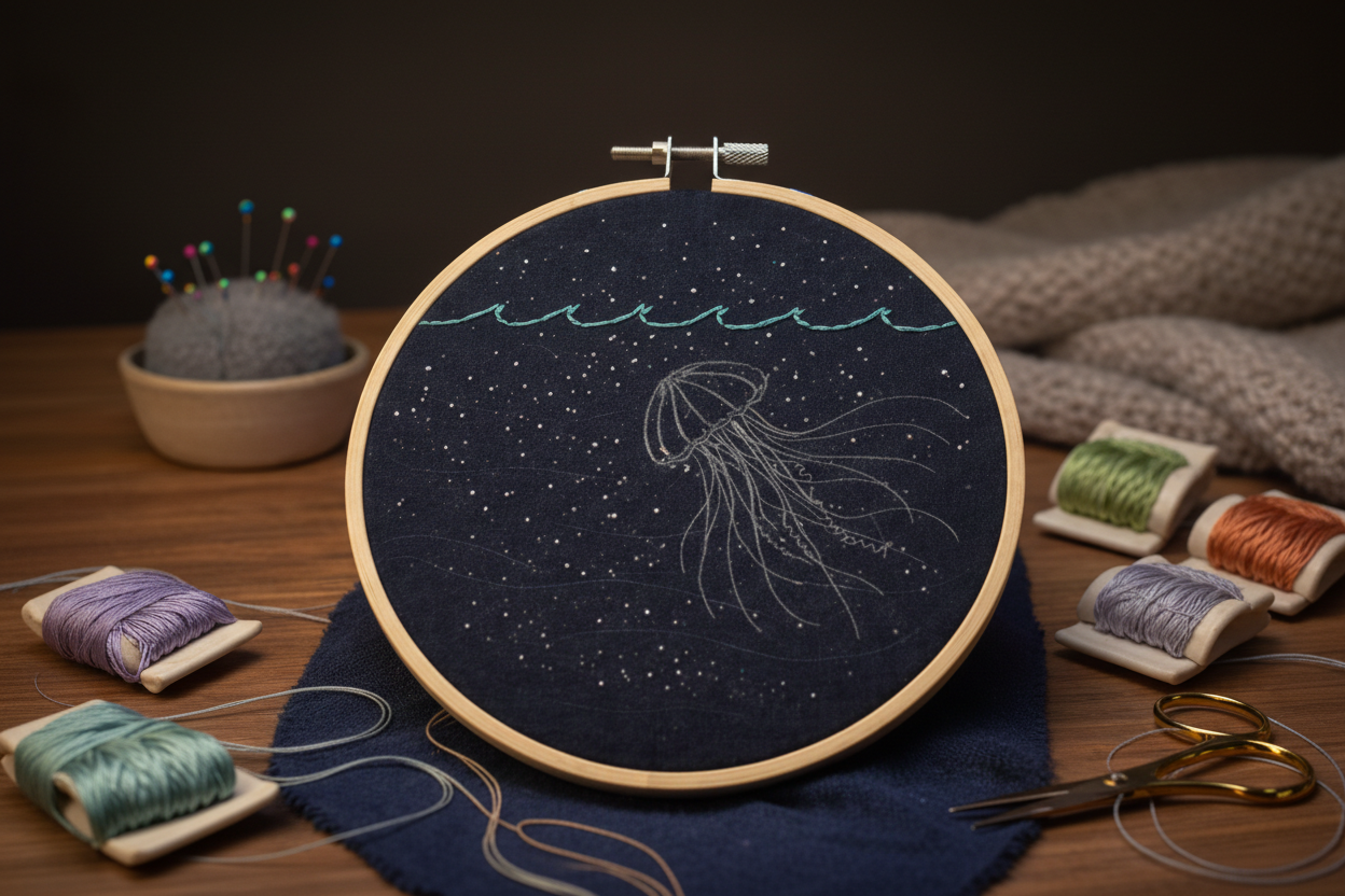 Stitching the jellyfish bell dome